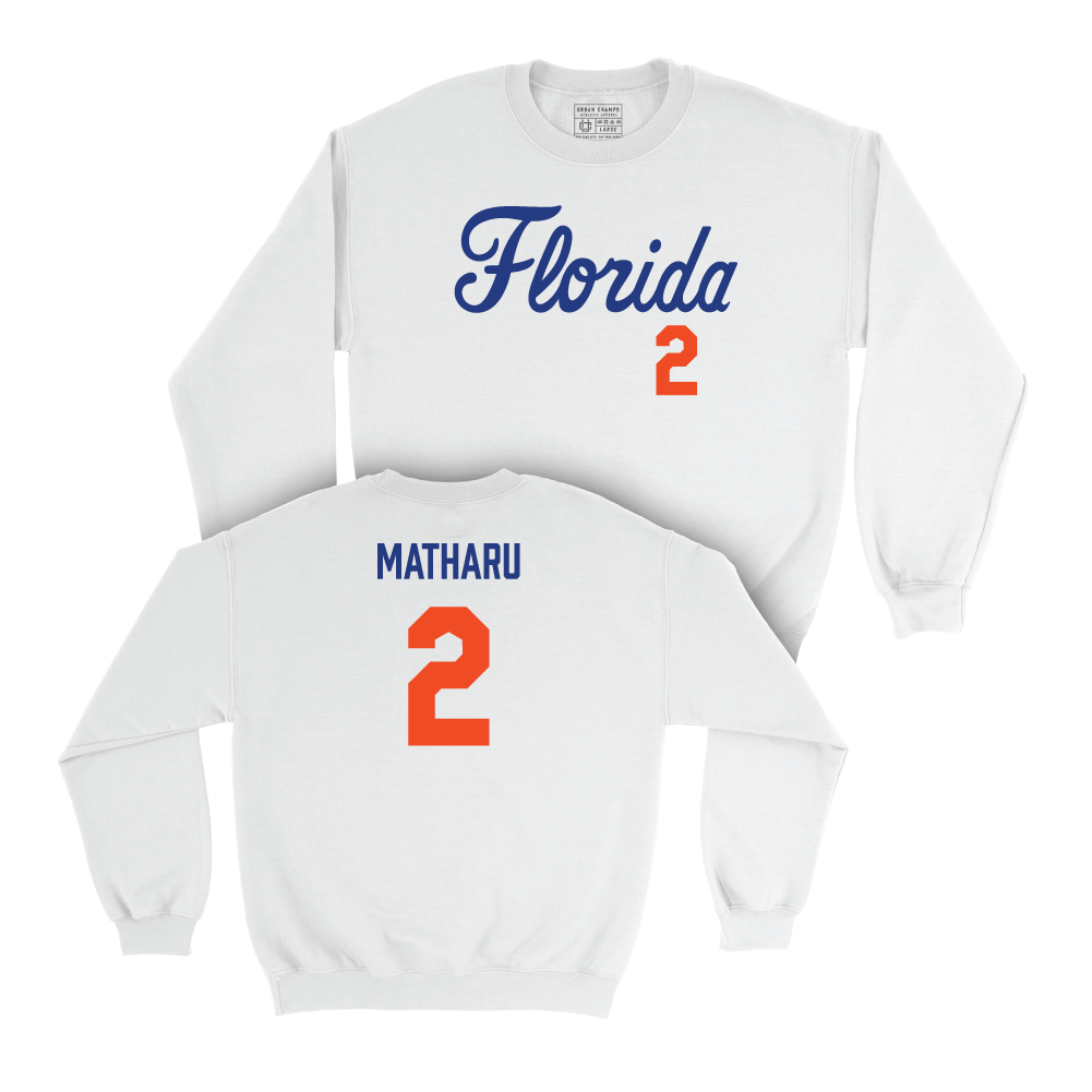 Florida Women's Basketball White Script Crew - Aliyah Matharu Small