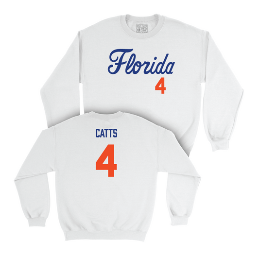 Florida Women's Lacrosse White Script Crew - Brie Catts Small