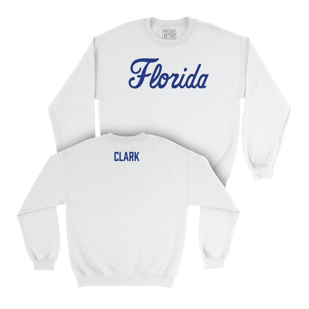 Florida Women's Gymnastics White Script Crew - Chloi Clark Small