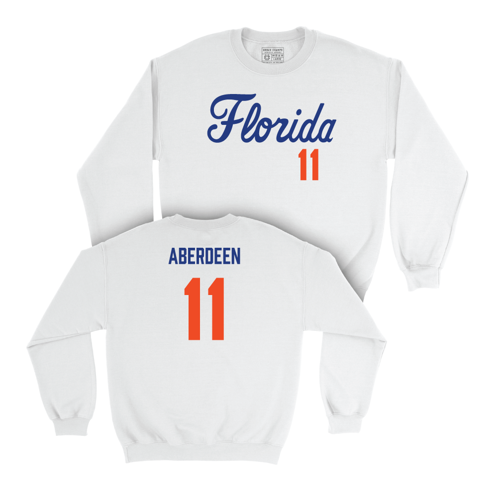 Florida Men's Basketball White Script Crew - Denzel Aberdeen Small