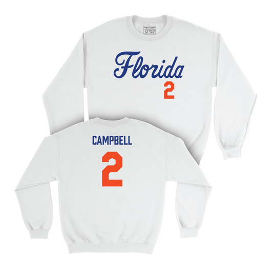 Florida Women's Soccer White Script Crew - Elyse Campbell Small