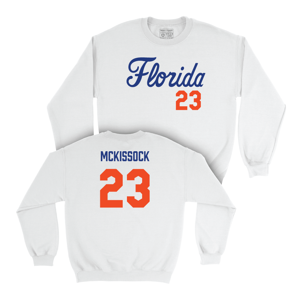 Florida Women's Volleyball White Script Crew - Elli McKissock Small