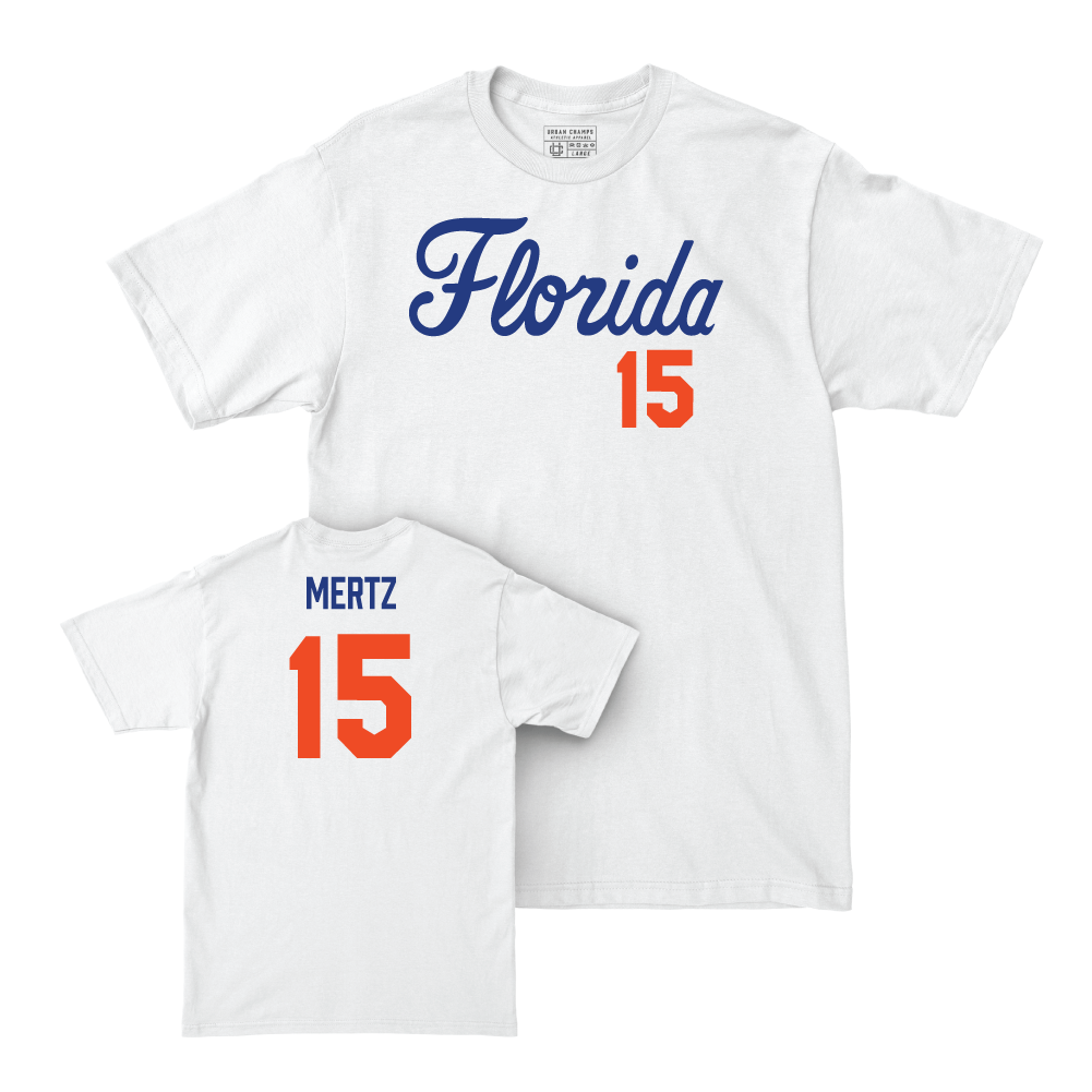 Florida Football White Script Comfort Colors Tee - Graham Mertz Small