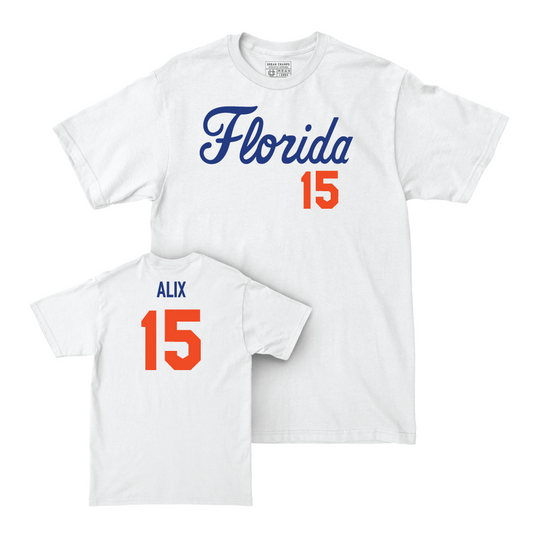 Florida Women's Track & Field White Script Comfort Colors Tee - India Alix Small