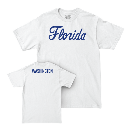 Florida Women's Track & Field White Script Comfort Colors Tee - Imani Washington Small