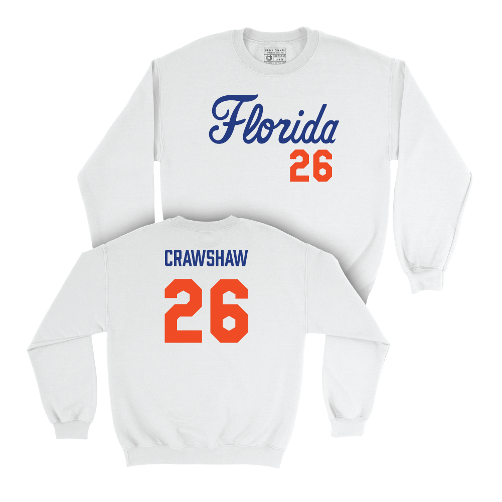 Florida Football White Script Crew - Jeremy Crawshaw Small