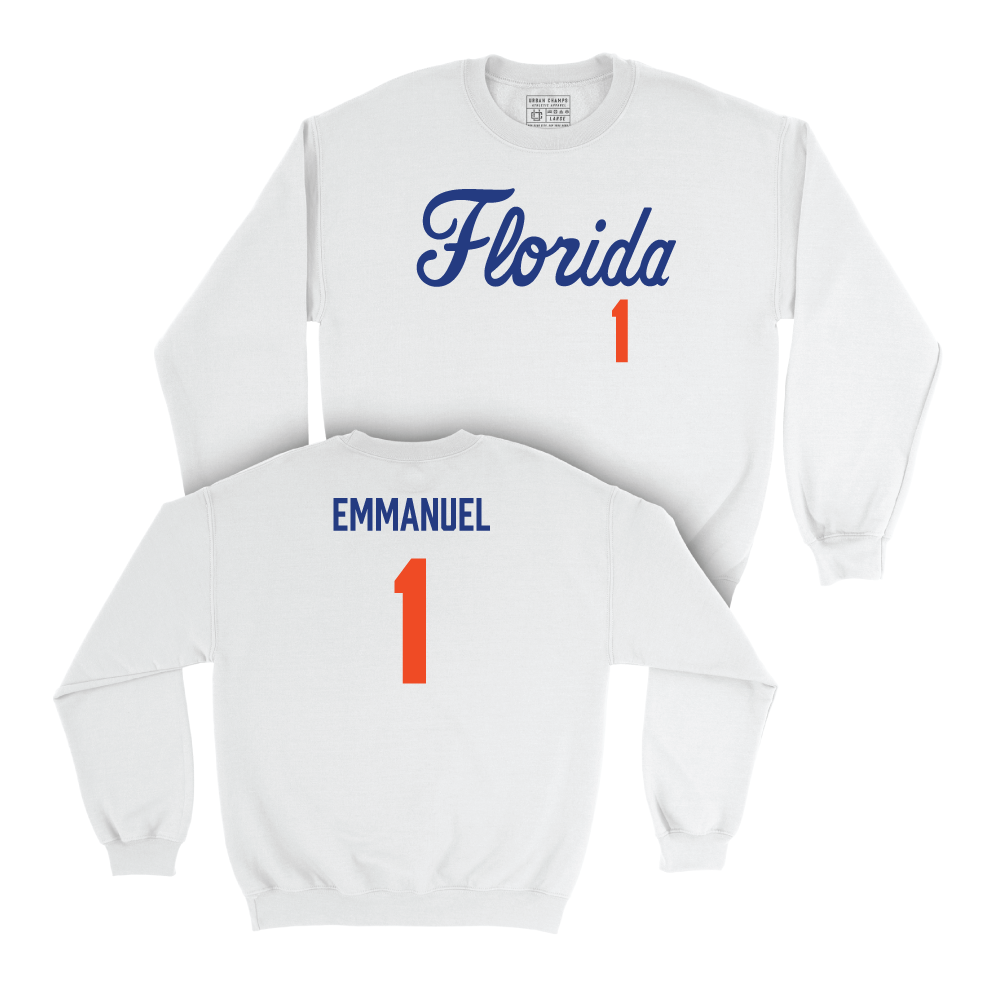 Florida Women's Soccer White Script Crew - Jayden Emmanuel Small