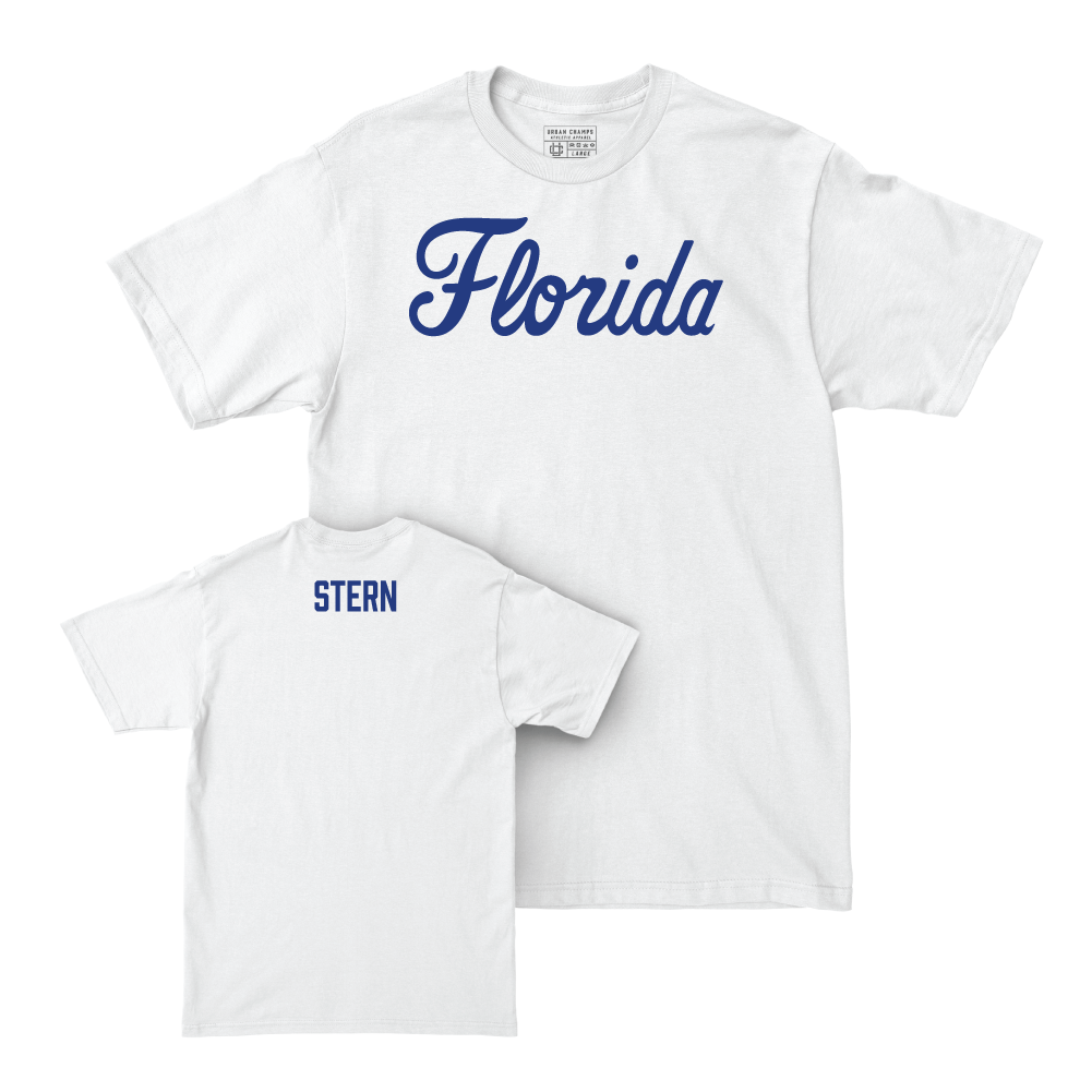 Florida Men's Track & Field White Script Comfort Colors Tee - Josh Stern Small