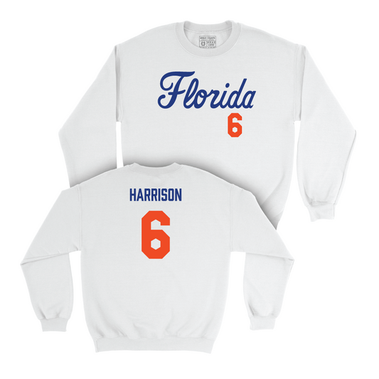 Florida Women's Lacrosse White Script Crew - Liz Harrison Small