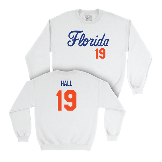 Florida Women's Lacrosse White Script Crew - Maggi Hall Small