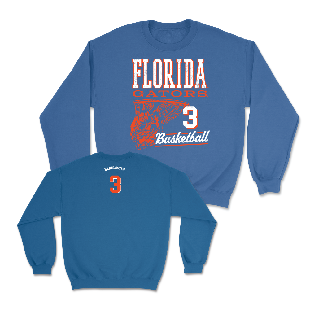 Florida Men's Basketball Royal Hardwood Crew - Micah Handlogten Small