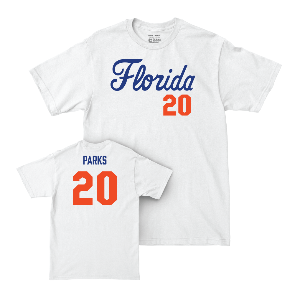 Florida Women's Volleyball White Script Comfort Colors Tee - Taylor Parks Small