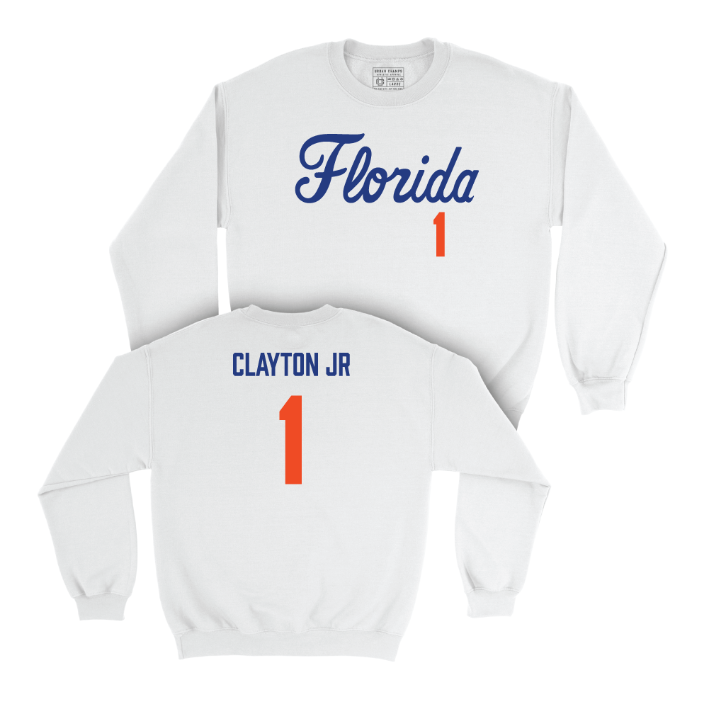 Florida Men's Basketball White Script Crew - Walter Clayton Jr. Small