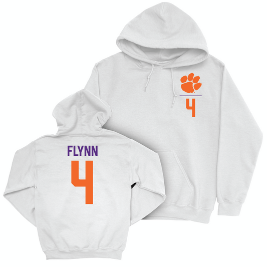 Clemson Men's Soccer White Logo Hoodie  - Galen Flynn