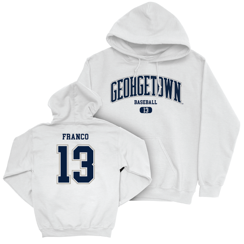 Georgetown Baseball White Arch Hoodie  - Johan Franco