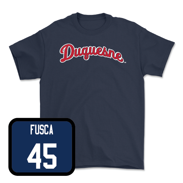 Duquesne Football Navy Script Tee - Dom Fusca