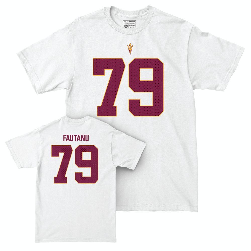 Arizona State Football White Blitz Comfort Colors Tee  - Leif Fautanu