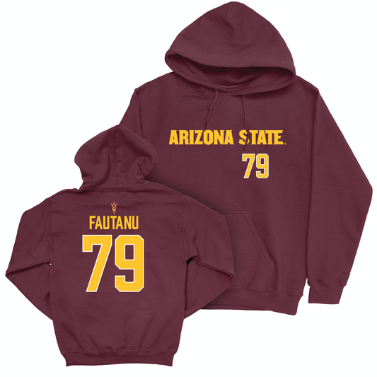 Arizona State Football Maroon Sideline Hoodie  - Leif Fautanu