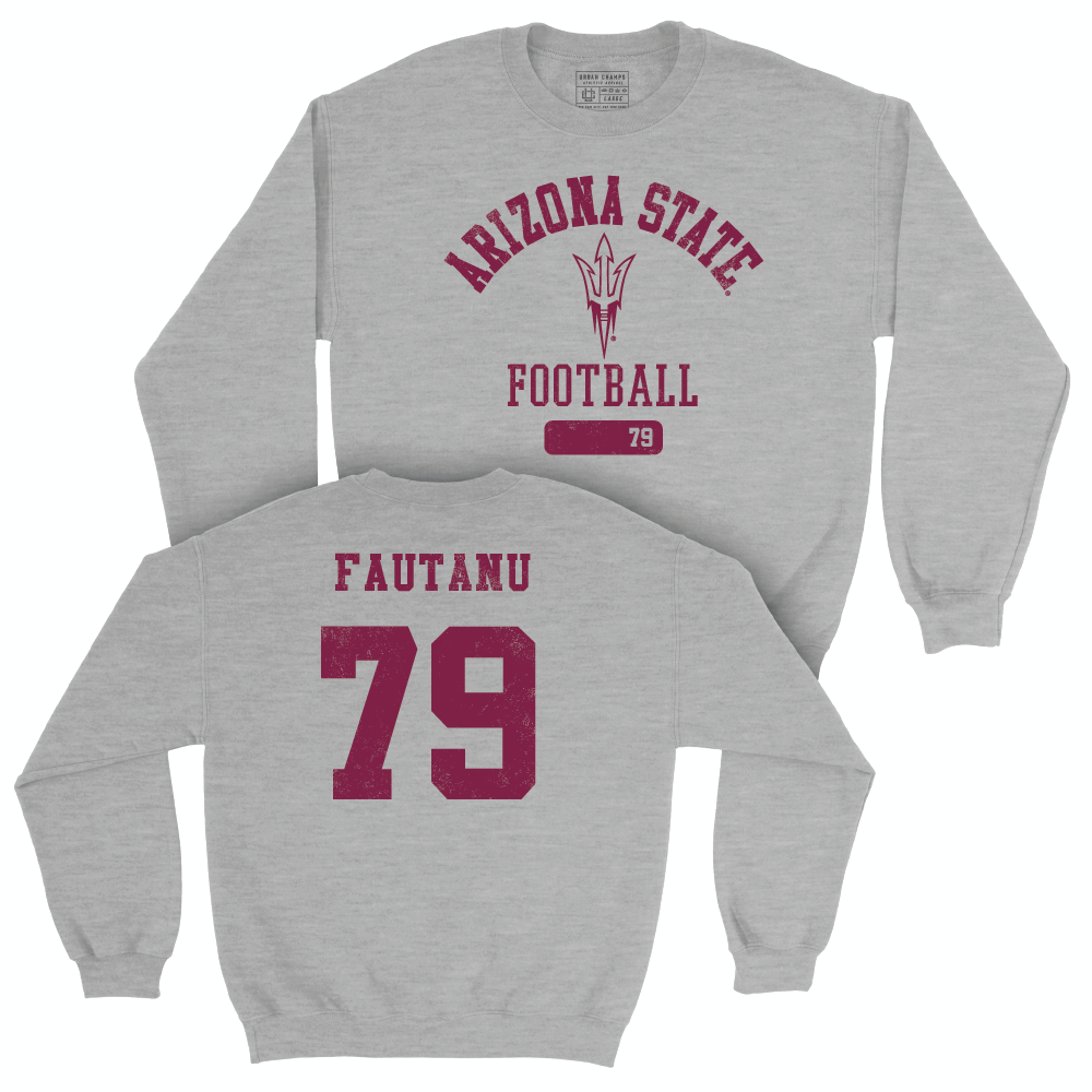 Arizona State Football Sport Grey Varsity Crew  - Leif Fautanu