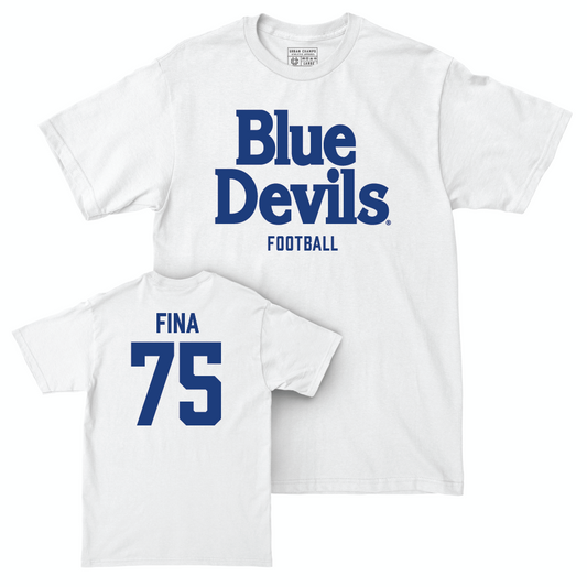 Duke Football White Blue Devils Comfort Colors Tee - Bruno Fina