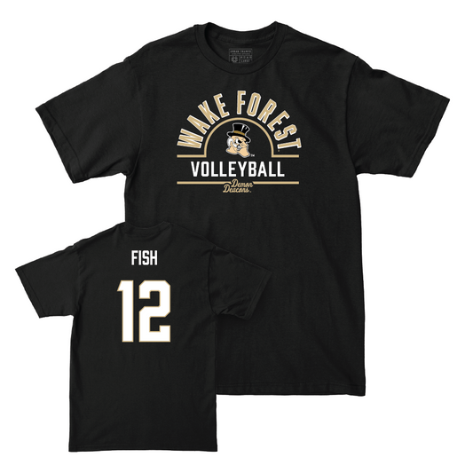 Wake Forest Women's Volleyball Black Arch Tee  - Olivia Fish