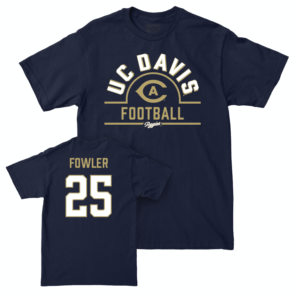 UC Davis Football Navy Arch Tee  - William Fowler