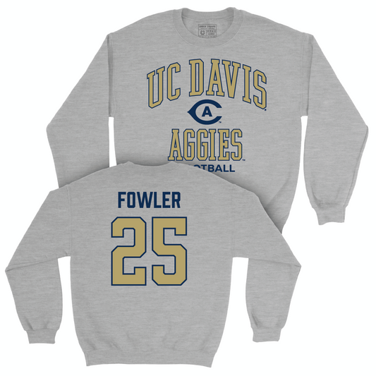 UC Davis Football Sport Grey Classic Crew  - William Fowler