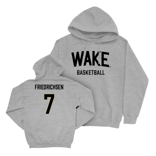 Wake Forest Men's Basketball Sport Grey Wordmark Hoodie - Parker Friedrichsen