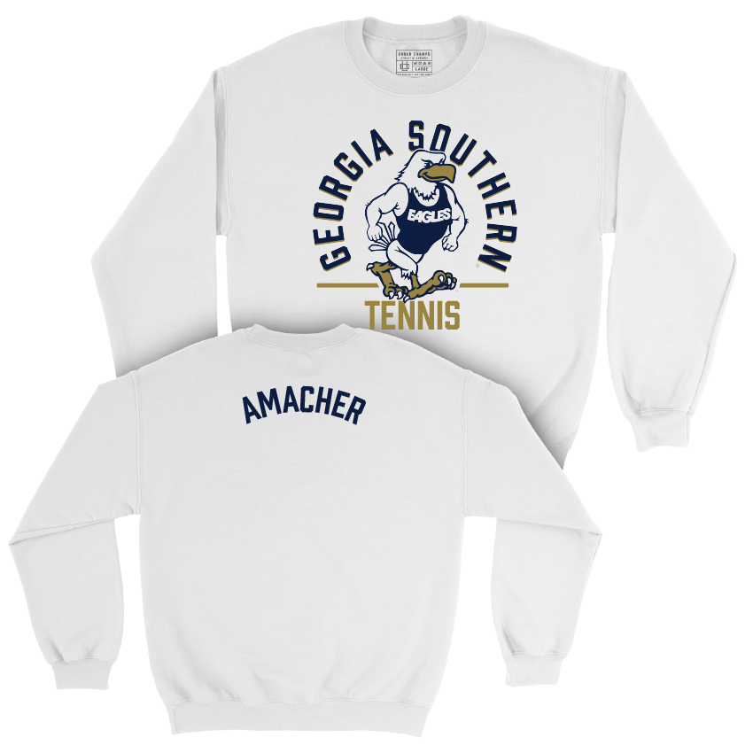 Georgia Southern Men's Tennis White Classic Crew - Alex Amacher Youth Small