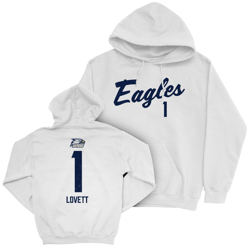 Georgia Southern Women's Volleyball White Script Hoodie - Ashlyn Lovett Youth Small