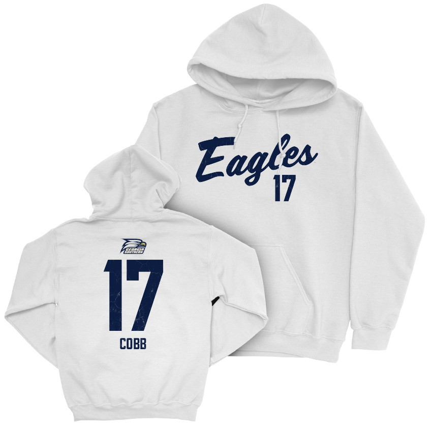 Georgia Southern Football White Script Hoodie - Dalen Cobb Youth Small