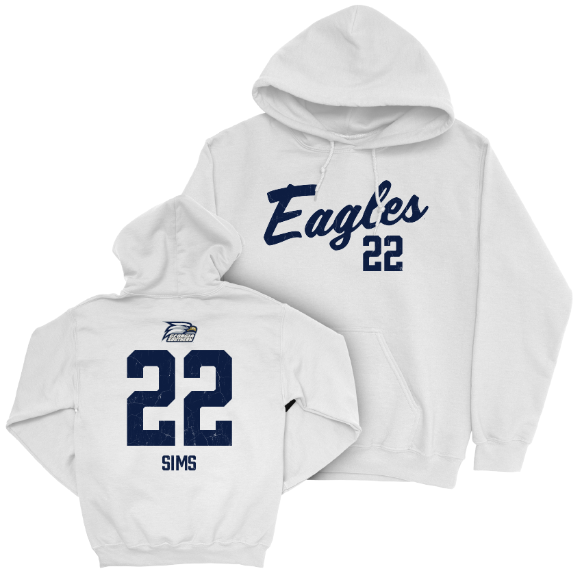 Georgia Southern Softball White Script Hoodie - Dixiana Sims Youth Small