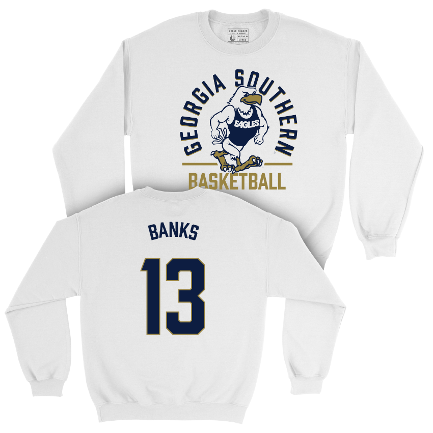 Georgia Southern Men's Basketball White Classic Crew - Eren Banks Youth Small