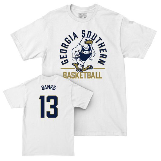 Georgia Southern Men's Basketball White Classic Comfort Colors Tee - Eren Banks Youth Small