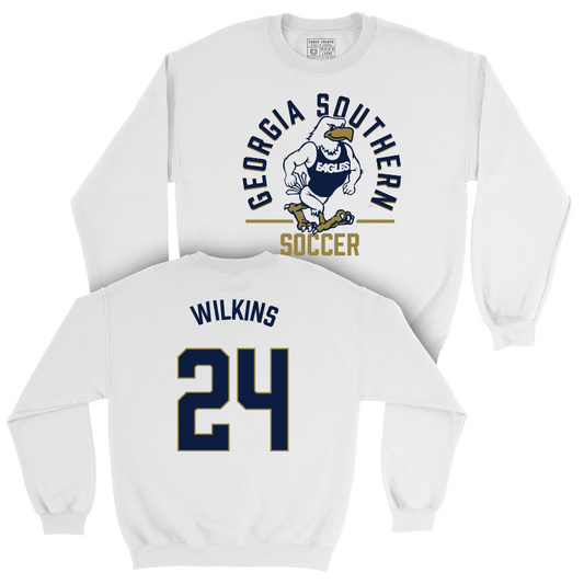 Georgia Southern Women's Soccer White Classic Crew - Erin Wilkins Youth Small