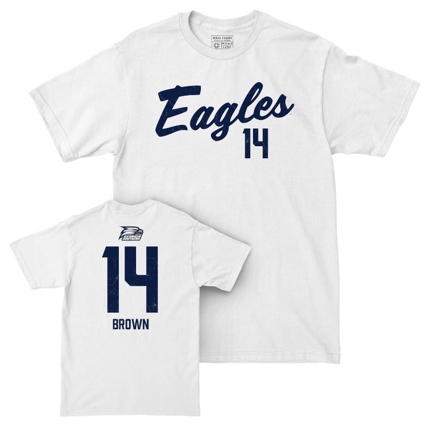 Georgia Southern Baseball White Script Comfort Colors Tee - Jarrett Brown Youth Small