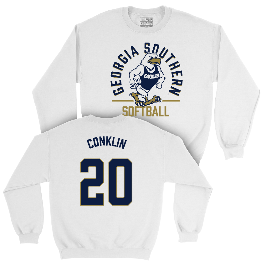 Georgia Southern Softball White Classic Crew - Janai Conklin Youth Small