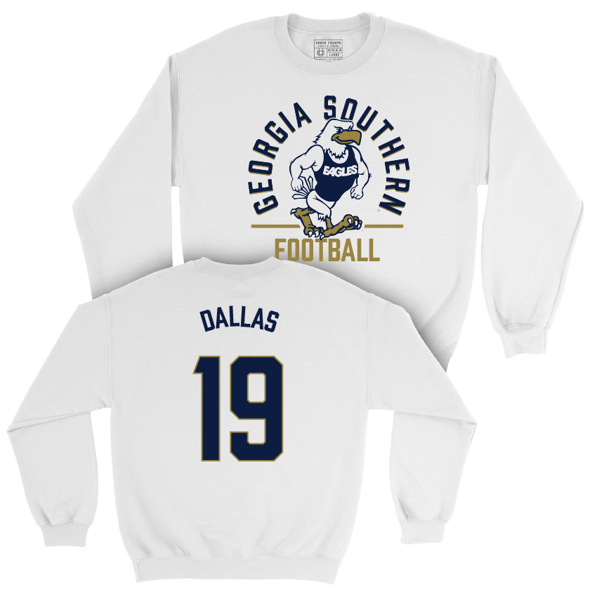 Georgia Southern Football White Classic Crew - Josh Dallas Youth Small