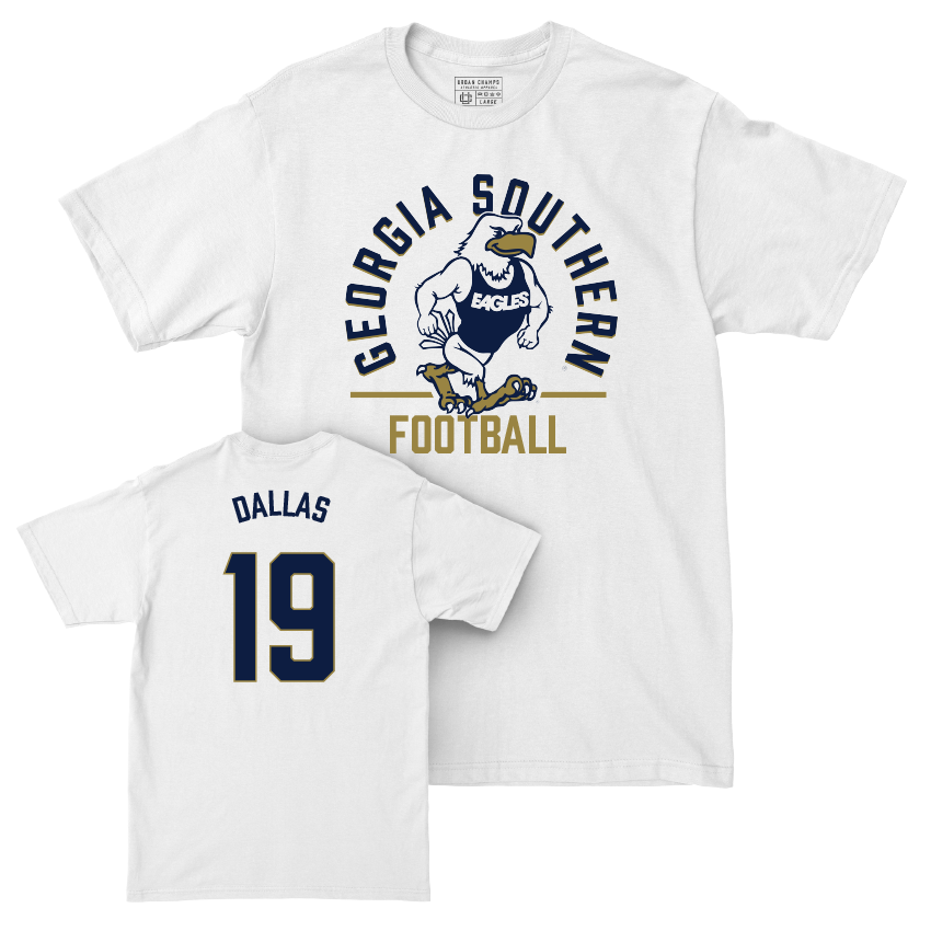 Georgia Southern Football White Classic Comfort Colors Tee - Josh Dallas Youth Small