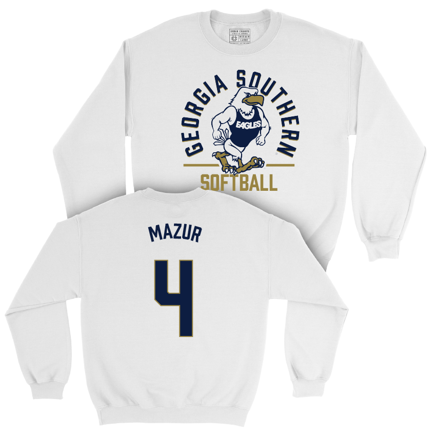 Georgia Southern Softball White Classic Crew - Jess Mazur Youth Small