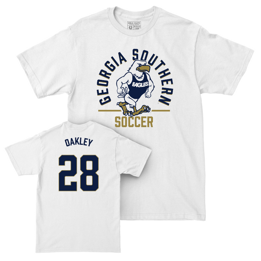 Georgia Southern Women's Soccer White Classic Comfort Colors Tee - Katie Oakley Youth Small