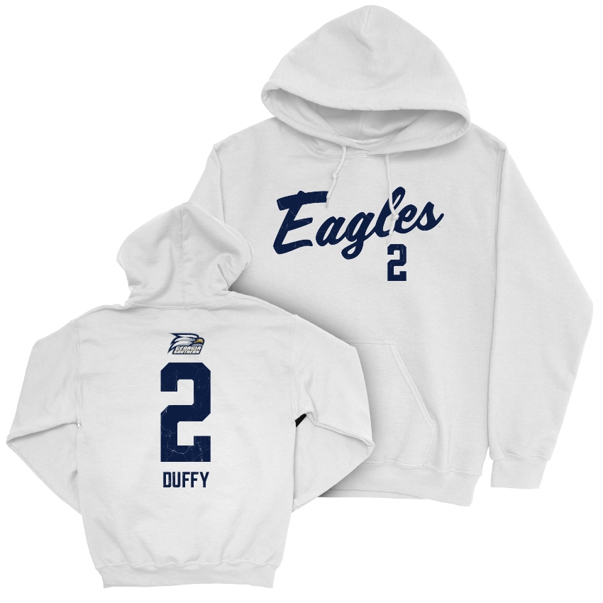 Georgia Southern Women's Volleyball White Script Hoodie - Lexi Duffy Youth Small