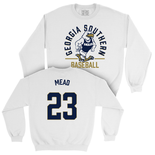 Georgia Southern Baseball White Classic Crew - Landry Mead Youth Small