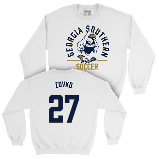 Georgia Southern Women's Soccer White Classic Crew - Maya Zovko Youth Small