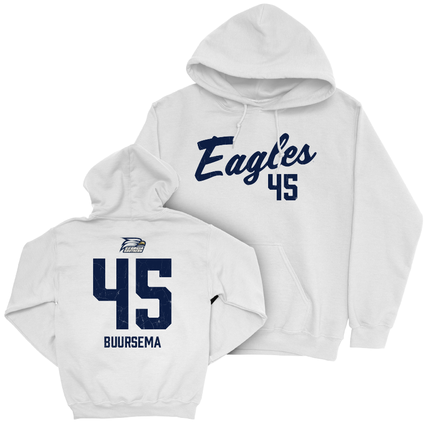 Georgia Southern Baseball White Script Hoodie - Porter Buursema Youth Small