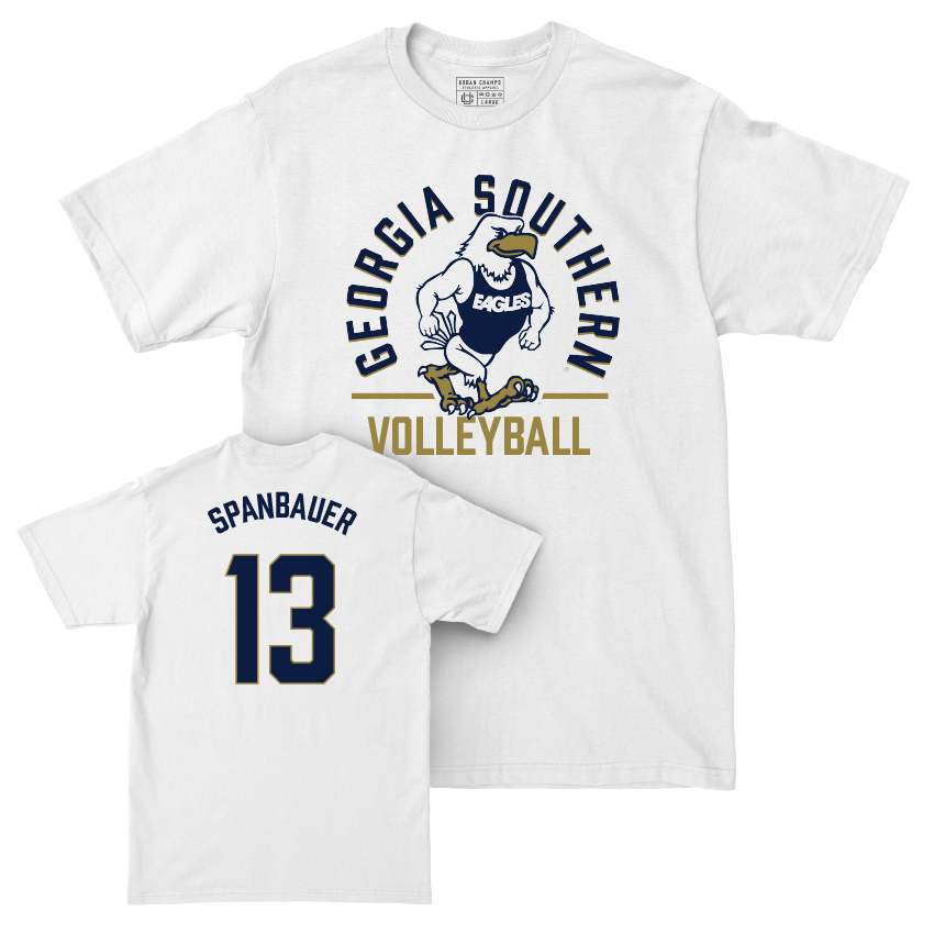 Georgia Southern Women's Volleyball White Classic Comfort Colors Tee - Paige Spanbauer Youth Small