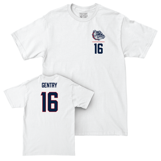 Gonzaga Women's Soccer White Logo Comfort Colors Tee  - Taylor Gentry