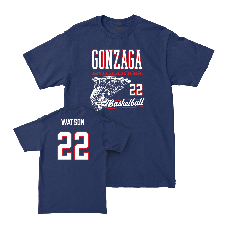 Gonzaga Men's Basketball Navy Hoops Tee - Anton Watson Small