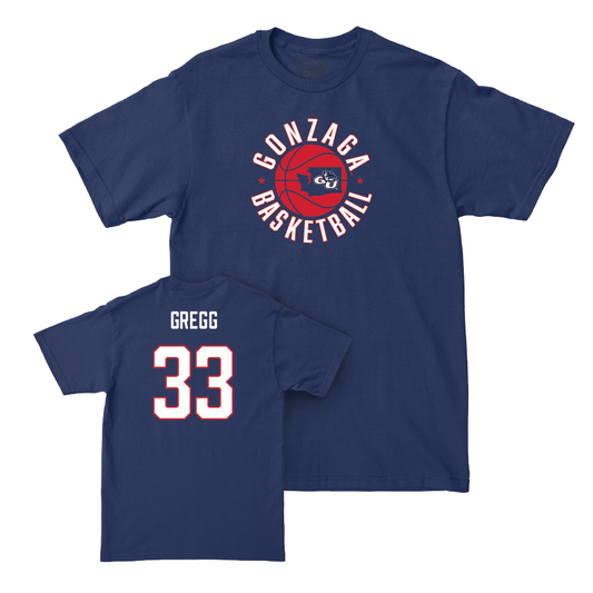 Gonzaga Men's Basketball Navy Hardwood Tee - Benjamin Gregg Small