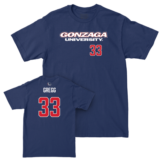 Gonzaga Men's Basketball Navy Wordmark Tee - Benjamin Gregg Small